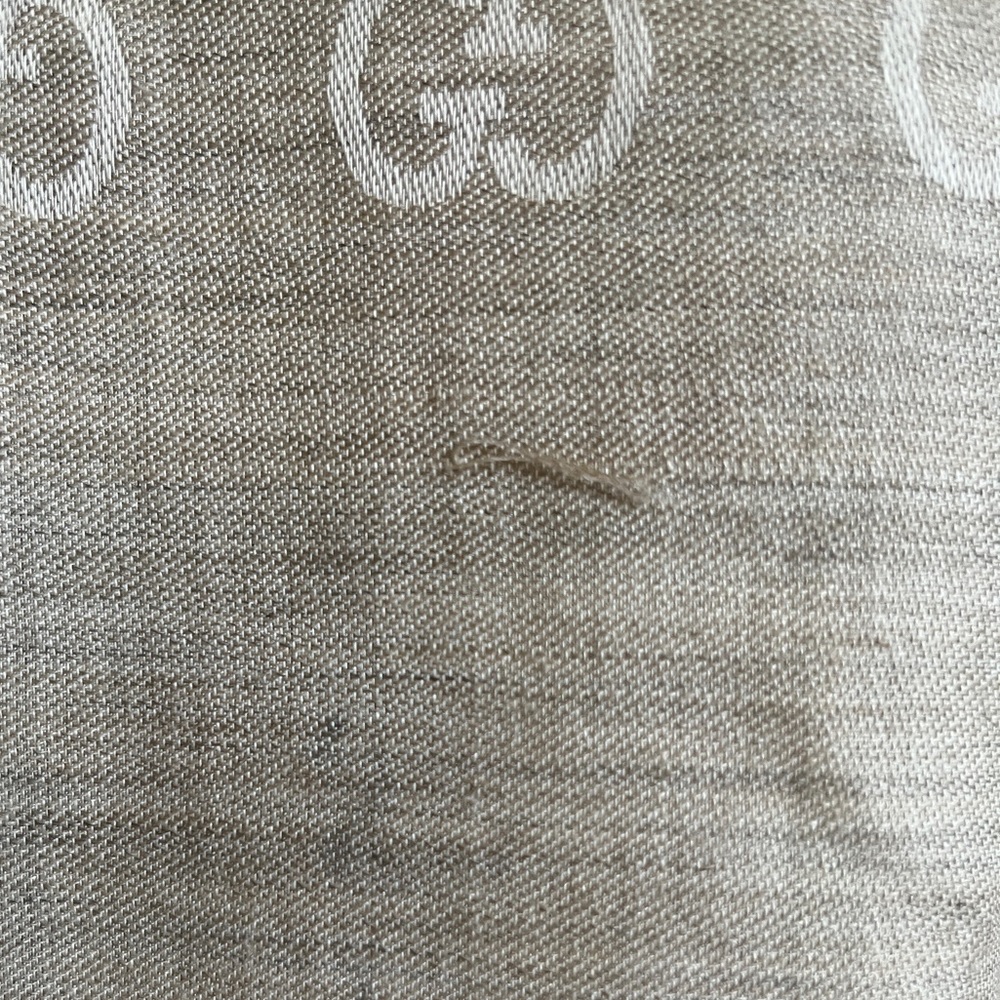 Gucci Elegant Beige Wool and Silk Pashmina Wrap/Shawl - Picture 5 of 6